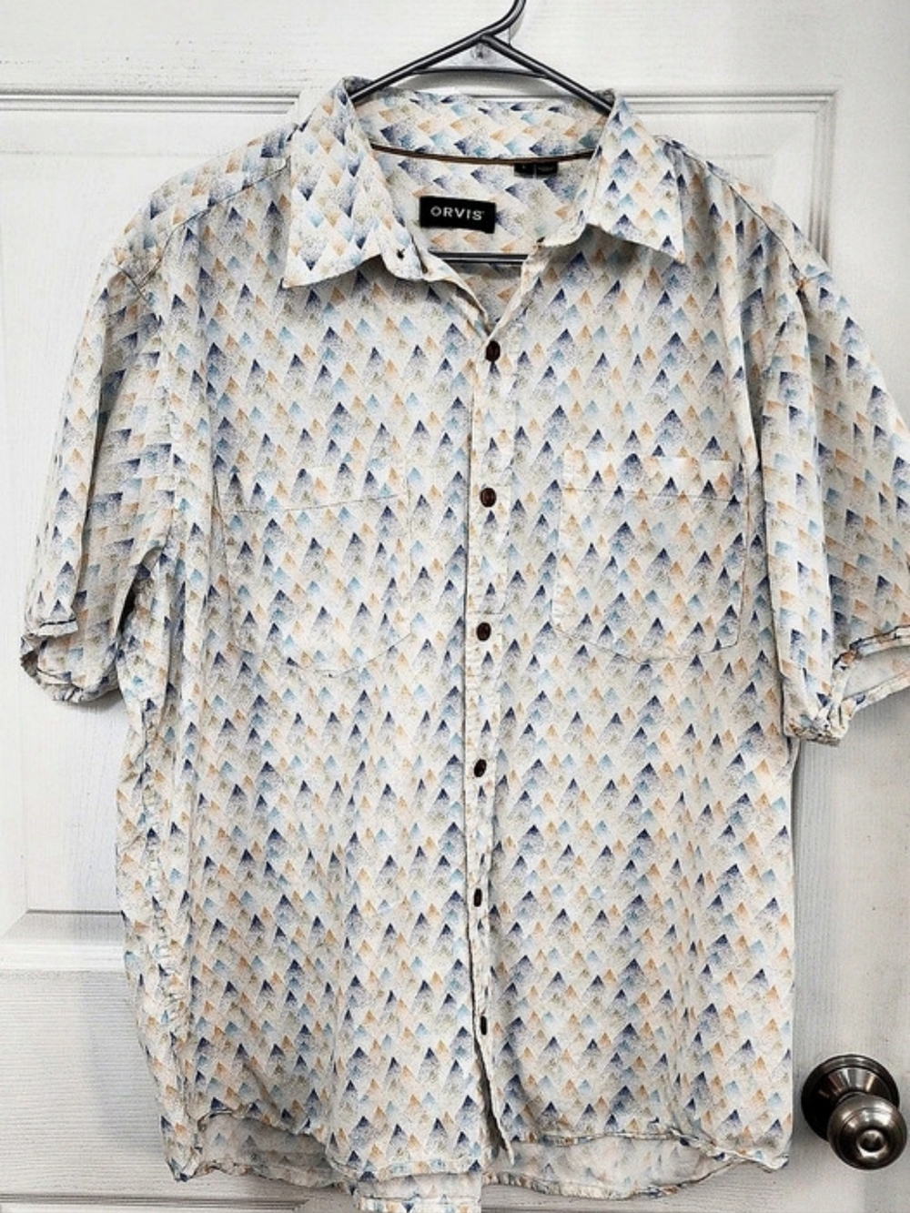 Orvis Men's Geometric Short Sleeve Shirt Size Large